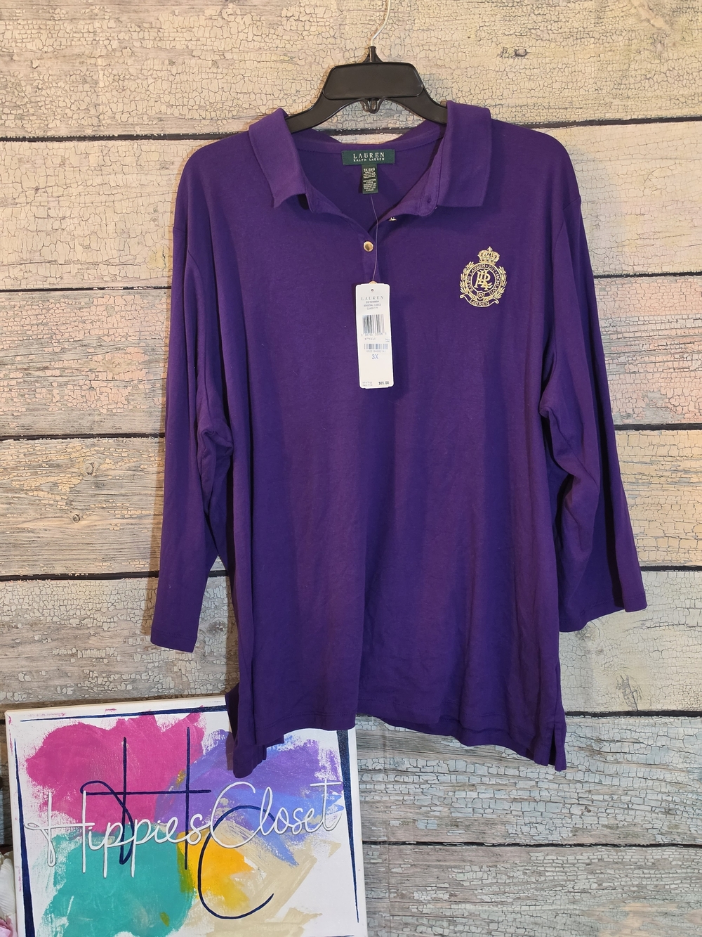 Lauren Ralph Lauren Purple Polo with Embroidered Crest